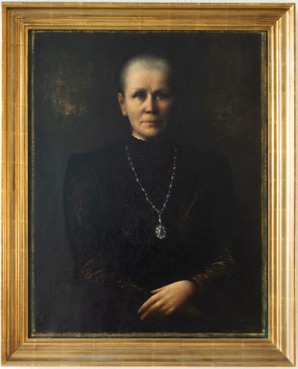 Willi Schmid - Frauenporträt mit Halskette (Meta Gadesmann) - 1945 - Öl auf Leinwand