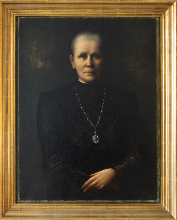 Willi Schmid - Frauenporträt mit Halskette (Meta Gadesmann) - 1945 - Öl auf Leinwand