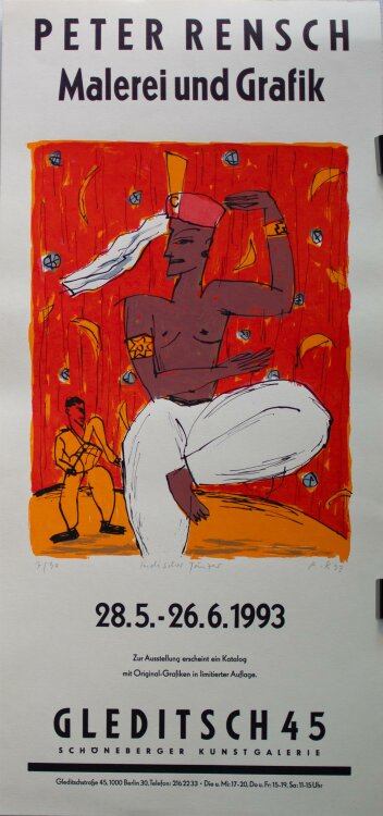 Peter Rensch - Indischer Tänzer - 1993 - Siebdruck