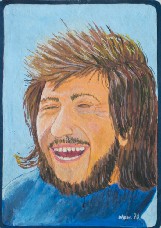 Monogrammist WRW" - Brustbildnis des lachenden Mannes - 1976 - Malerei"