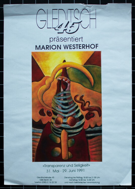 Marion Westerhof - Transparenz und Seeligkeit - 1991 - Fotokopie, Plakat