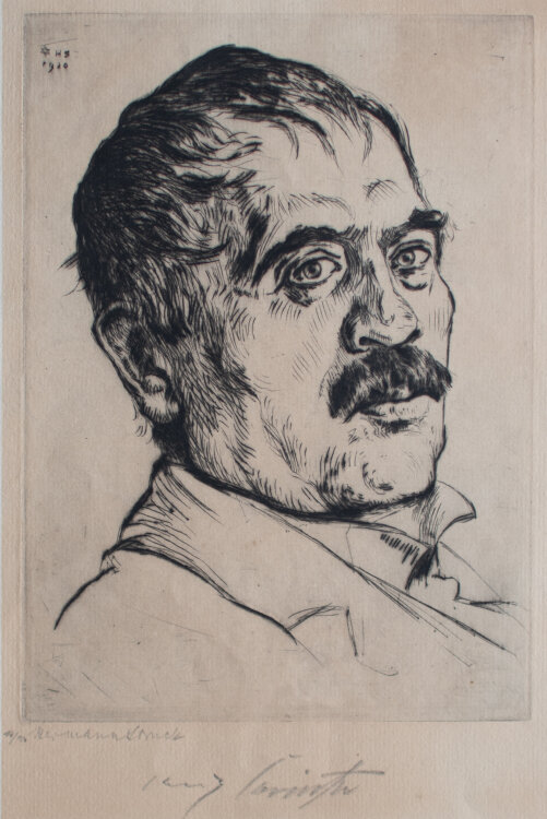 Hermann Struck - Porträt Lovis Corinth - 1920 - Kaltnadelradierung