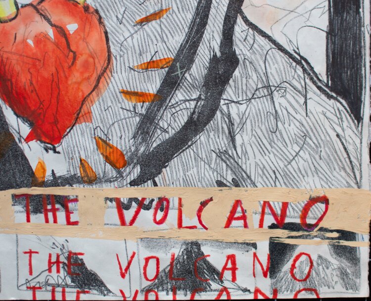 S.P." - the heart of the volcano (das Herz des Vulkans) - o.J. - Zeichnung, Tusche"