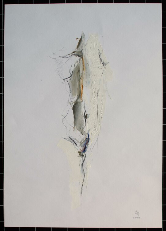 Hermann Theis - Abstrahiertes Landschaft (Untitled II) - 1998 - Öl, Bleistift Zeichnung auf Papier