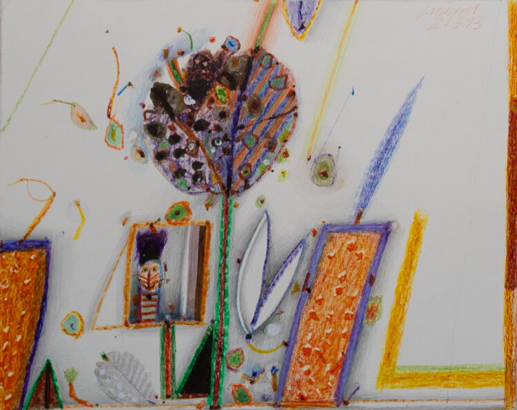 Unbekannt - Alltägliche Gegenstände - 1993 - Zeichnung mit Pastell