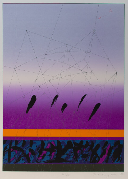 Unleserlich signiert - Mobil-Kunst - 1989 - Serigraph