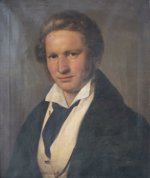 unbekannt - Männerporträt, Biedermeier - um 1830 - Öl auf Leinwand