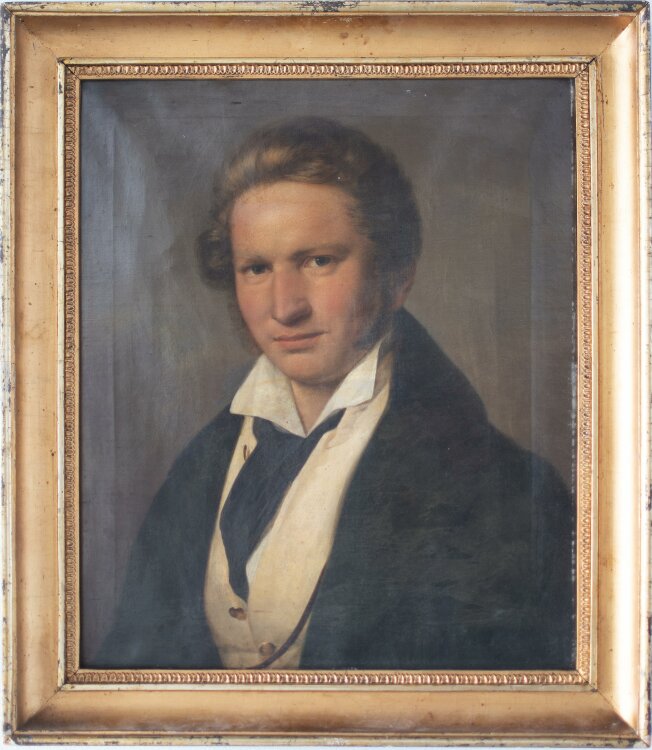 unbekannt - Männerporträt, Biedermeier - um 1830 - Öl auf Leinwand