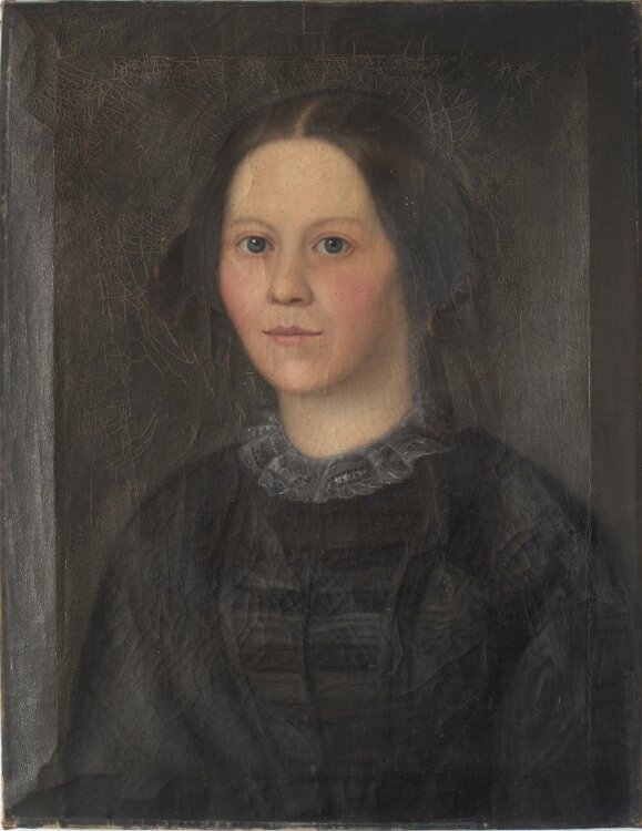 unbekannt - Frauenporträt, Biedermeier - um 1850 - Öl auf Leinwand