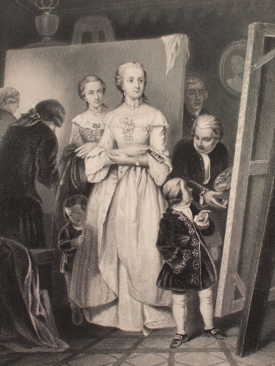 William French - Maria Theresia in Meytens Atelier - 1880 - Kupferstich