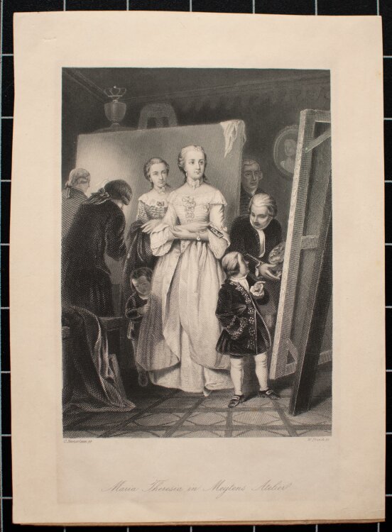 William French - Maria Theresia in Meytens Atelier - 1880 - Kupferstich