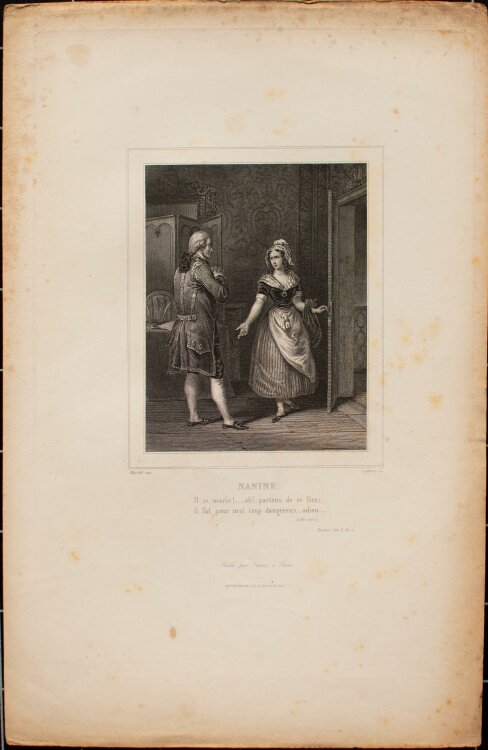 Achille Lefèvre - Nanine, Stück von Voltaire - um 1850 - Radierung
