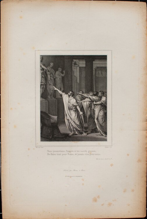 Achille Lefèvre - La Mort de Cesár, Voltaire - um 1850 - Radierung