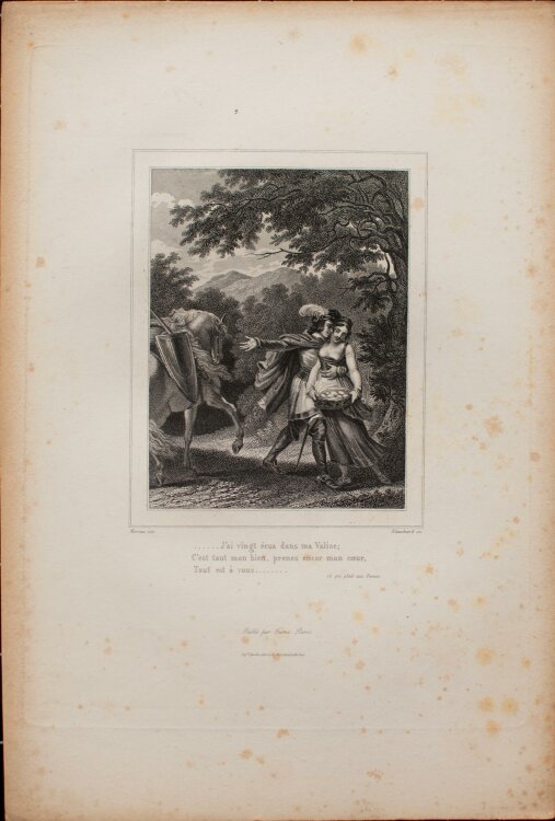 Auguste Blanchard - Ce qui plait aux dames (was den Damen gefällt), Voltaire - um 1850 - Radierung