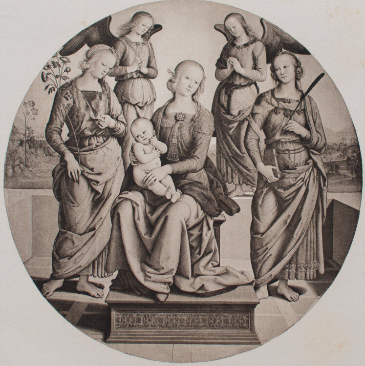 Nach Pietro Perugino - Tondo der Jungfrau mit Kind...