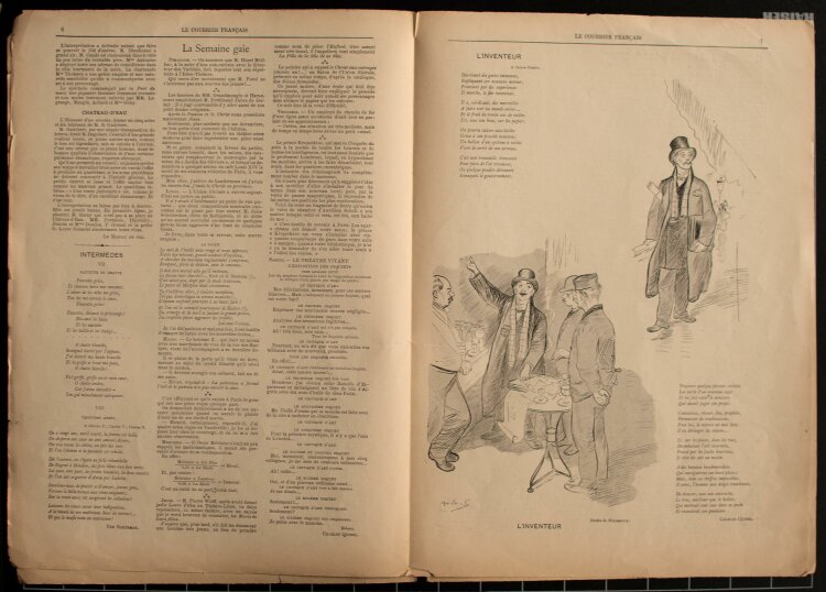 Charles Decaux, Adolphe Willette, Oswald Heidbrinck un Ferdinand Lunel - Le Courier Francais - um 1892 - Lithografie