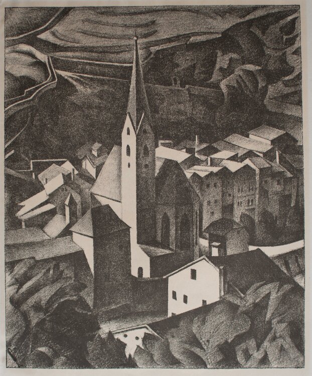 Alexander Kanoldt - Kirche II, Stadtansicht - 1922 - Lithografie
