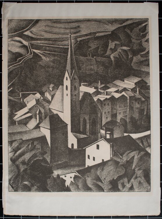 Alexander Kanoldt - Kirche II, Stadtansicht - 1922 - Lithografie
