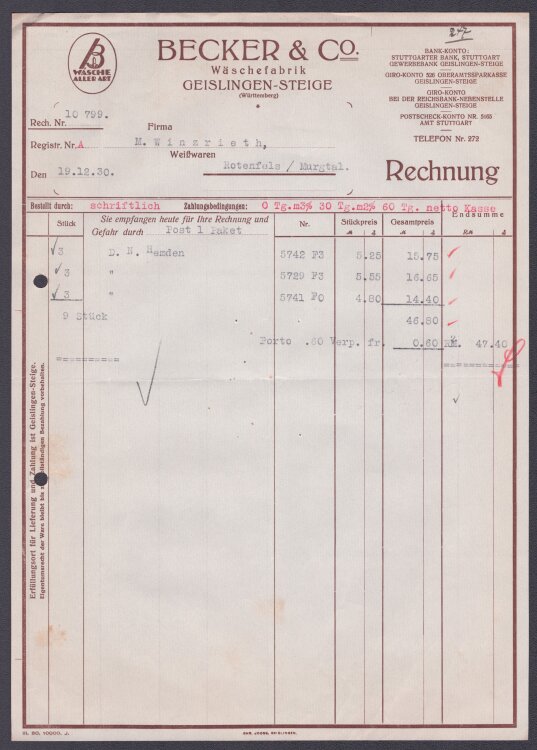 - Rechnung - 19.12.30