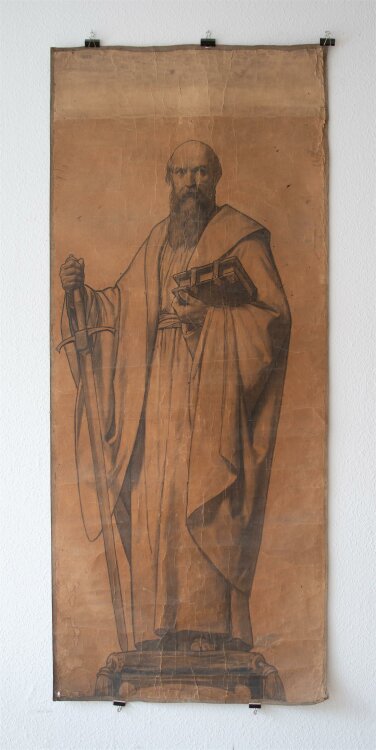 Glasmanufaktur Johann Heinrich Huber-Stutz Zürich - Apostel Paulus - o.J. - Kohle laviert