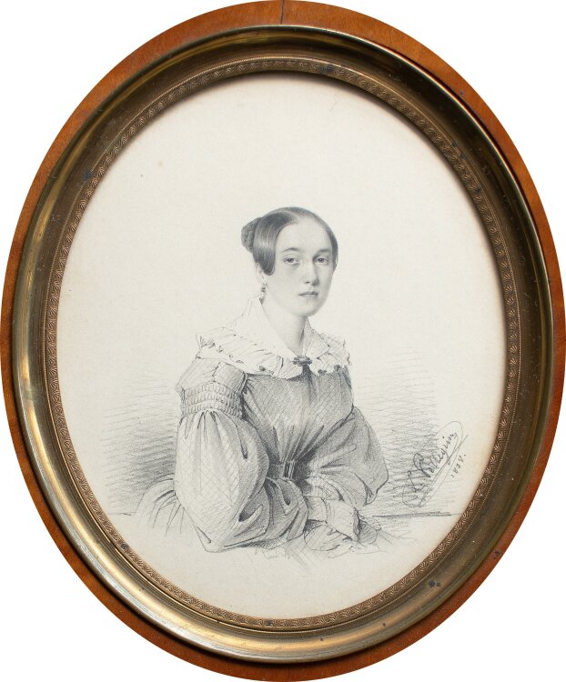 Louis Jean Baptiste Pellegrin - Frauenporträt - 1838 - Bleistift