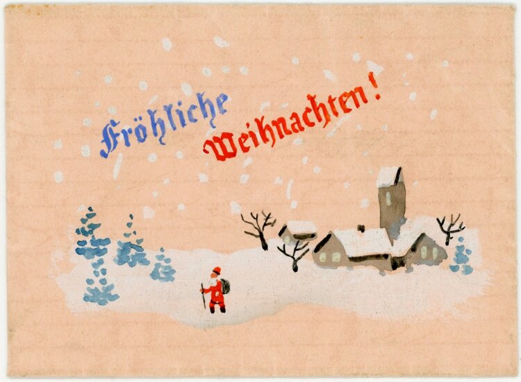 Unbekannt - Fröhliche Weihnachten - o.J. - Aquarell