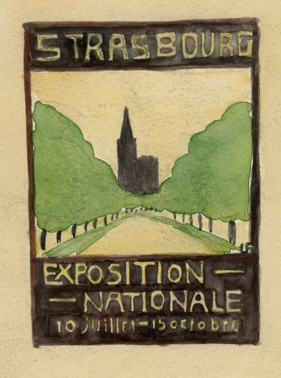 Unbekannt - Austellung Exposition Nationale Skizze - um 1920 - Aquarell