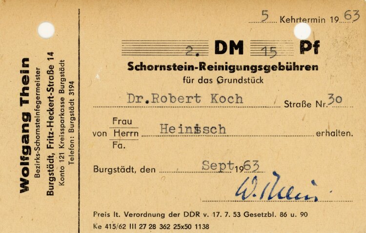 Wolfgang Thein Bezirks-Schornsteinfegemeister   -...