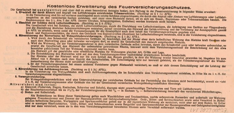 Victoria Feuer-Versicherungs-Actien-Gesellschaft Subdirektion Willi Fischer  - Rechnung - 01.06.1940