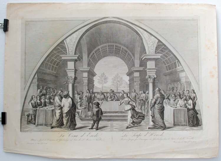 Carlo Lasinio - Das Gastmahl des Herodes - 1827 - Kupferstich