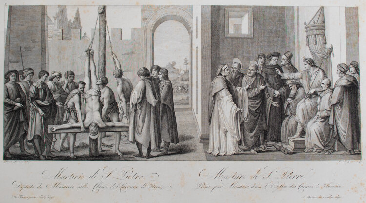 Carlo Lasinio - Martyrium des Hl. Petrus. Kreuzigung des heiligen Petrus - 1790-1838 - Kupferstich