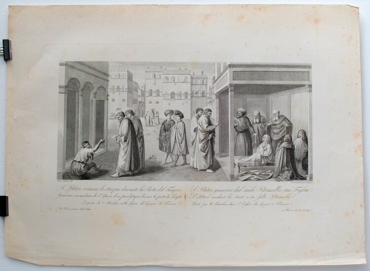 Carlo Lasinio - St. Peter heilt den Krüppel vor dem Tempeltor - 1818-1833 - Kupferstich