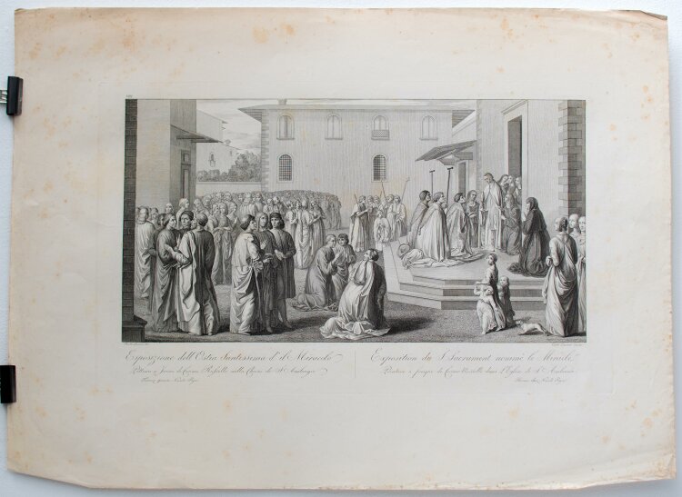 Carlo Lasinio - Ausstellung der Allerheiligsten Hostie aus: Il Miracolo. - 1800-1849 - Kupferstich