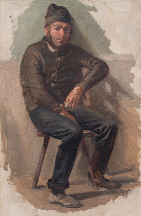 Anton Burger - Porträt eines sitzenden Mannes - o....