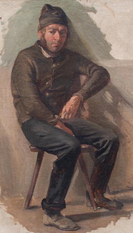 Anton Burger - Porträt eines sitzenden Mannes - o. J. - Öl