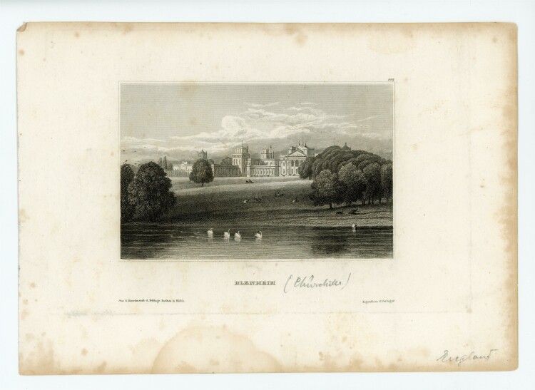 unbekannt - Ansicht Blenheim Palace Woodstock England - o.J. - Stahlstich