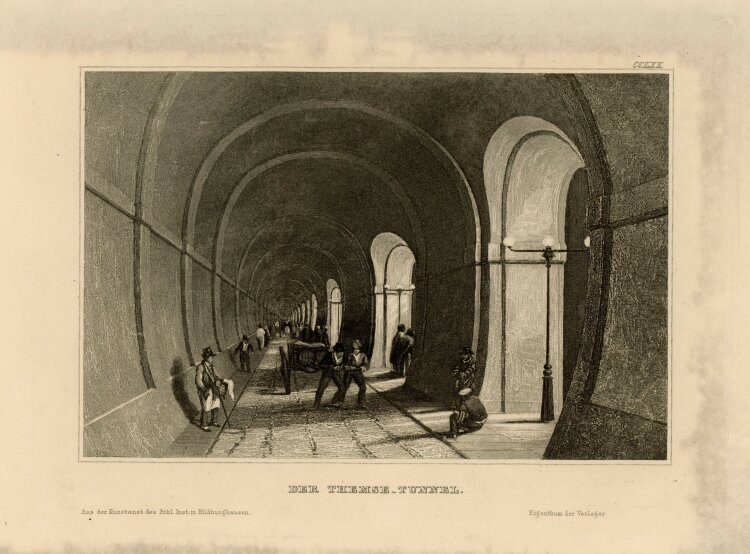 unbekannt - Innenansicht des Themse-Tunnels in London - o.J. - Stahlstich