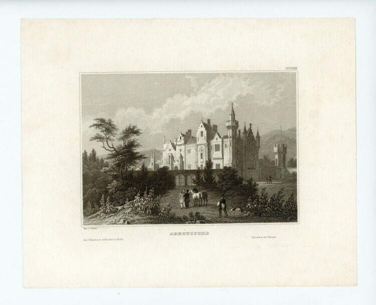 C. Reiss - das Abbotsford House in England - 1835 - Stahlstich