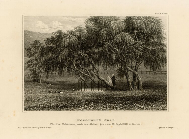 unbekannt - Napoleons Grab auf der Insel St. Helena - 1838 - Stahlstich