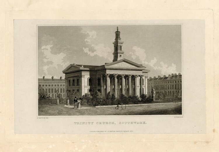 R. Winkles - Die Trinity Church in Southwark London - 1830 - Stahlstich