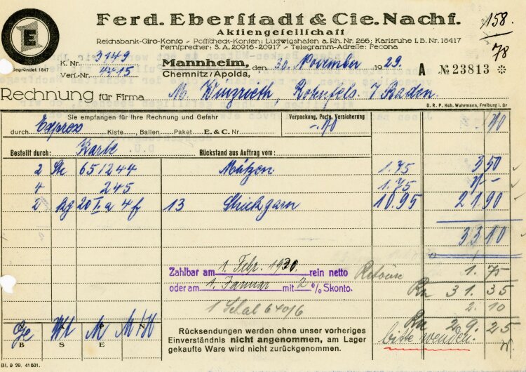 Ferdinand Eberstadt & Cie. Nachfolger...