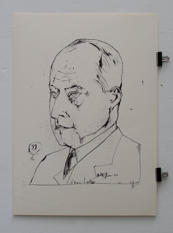 Horst Janssen - Gottfried Benn - 1968 - Offset-Lithografie