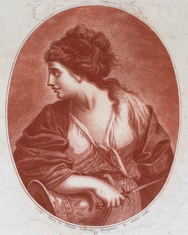Anna von Schrefl - Dido und der Helm des Aeneas - 1784 - Radierung