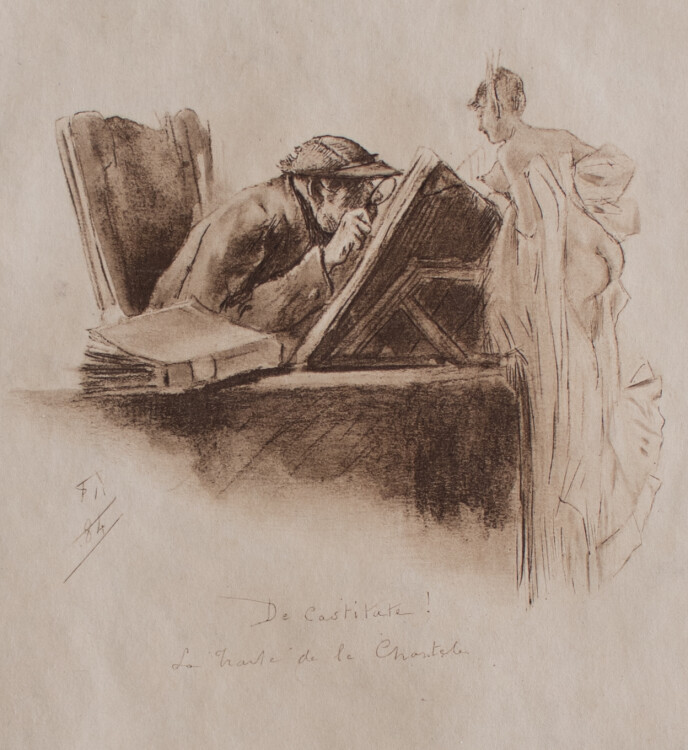Félicien Rops - De Castitate! La harte de la Chastele - 1884 - Radierung