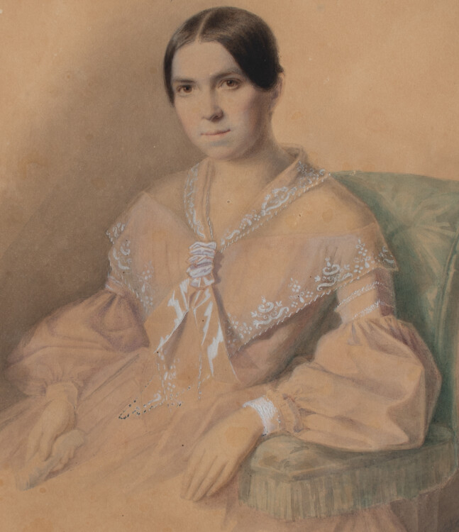 Friedrich Hartmann von Witzleben - Porträt einer Dame - 1843 - Aquarell/ Kohle