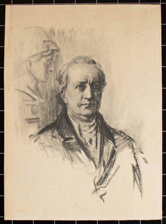 Hugo L. Braune - Porträt eines älteren Mannes - Anfang 1900 - Zeichnung