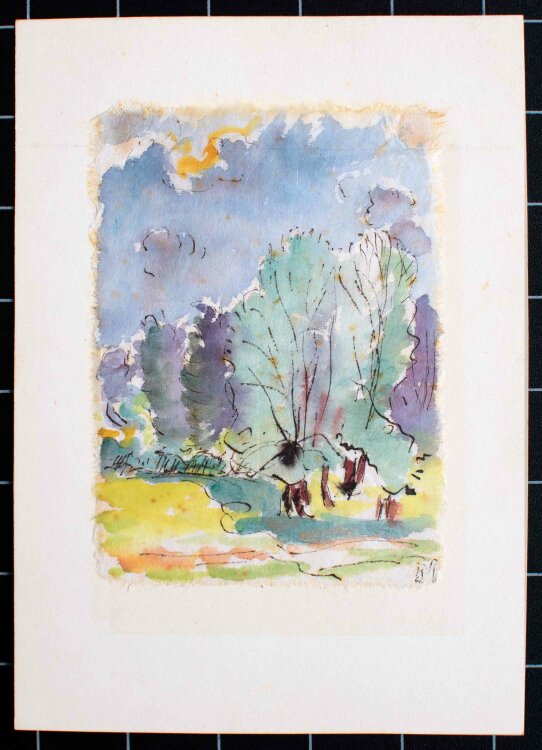 Rudolf Behrend - Bunte Baumallee - o.J. - Aquarell