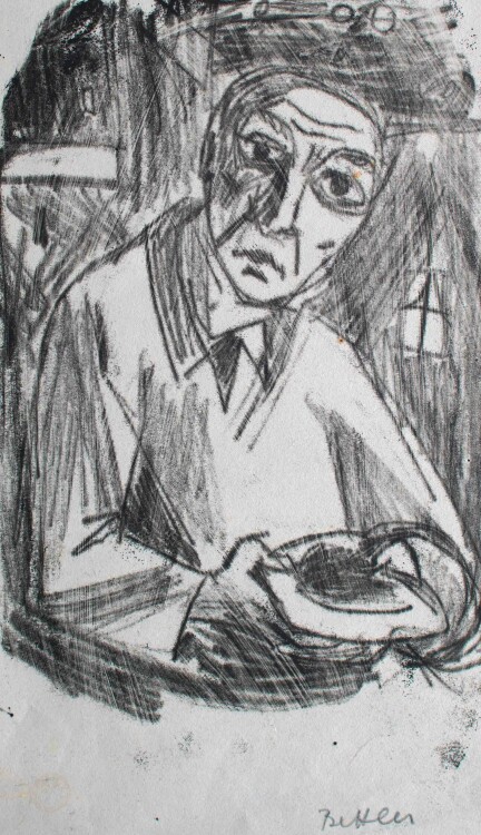 Luis Höfer - Bettler - um 1950 - Monotypie