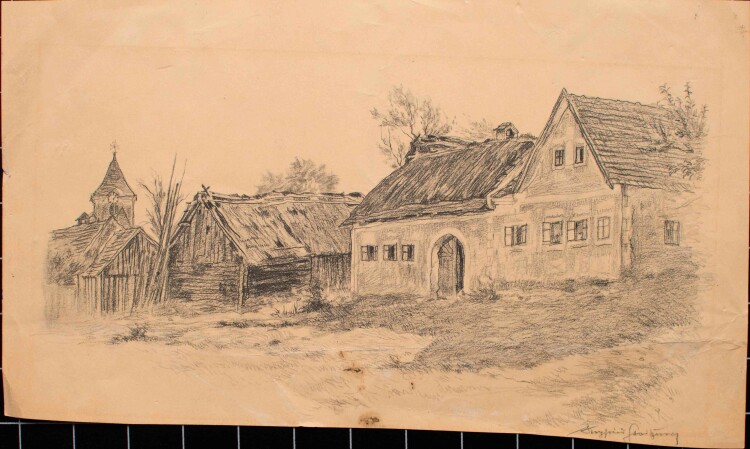 Siegfried Stoitzner - Bauernhof - um 1920 - Zeichnung