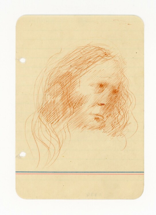 Willi Schmid - Porträt eines älteren Mannes - o.J. - rote Tusche Zeichnung